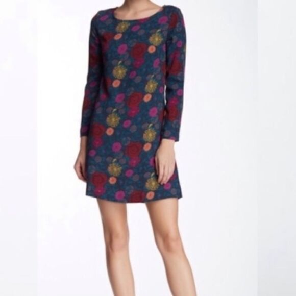 NEW American Apparel Gia Floral Night Bloom Mini Dress NWT M Long Sleeve Crepe - Picture 2 of 3